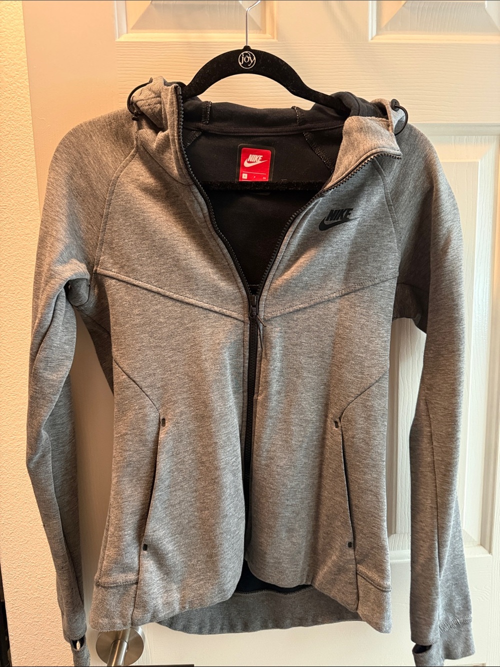 Nike Women's Light Gray Full-Zip Hooded Jacket